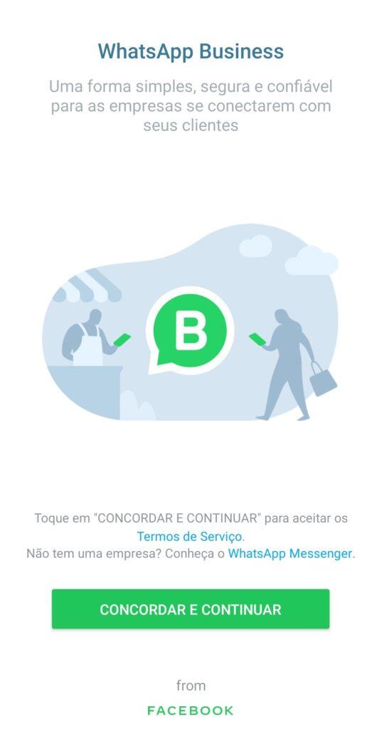 Whatsapp business em telefone fixo passo 3
