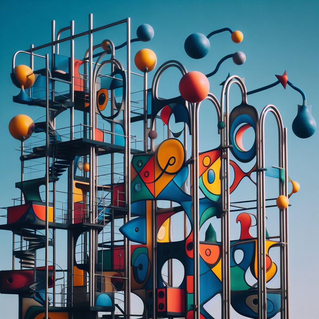 3 andaime ao estilo Joan Miro Feito por inteligência artificial.