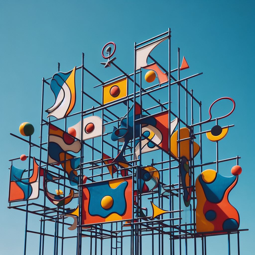 4 andaime ao estilo Joan Miro Feito por inteligência artificial.