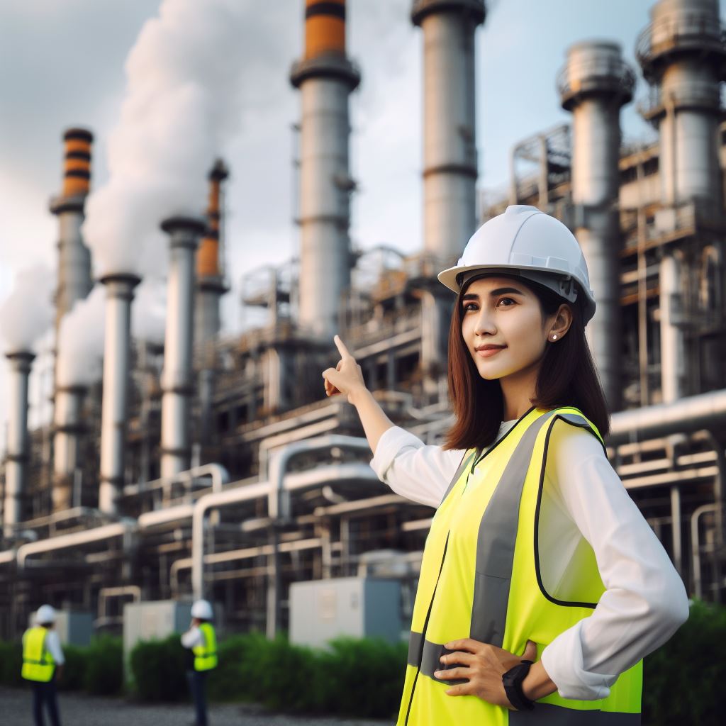 Pessoas trabalhando na indústria e sobre andaime11