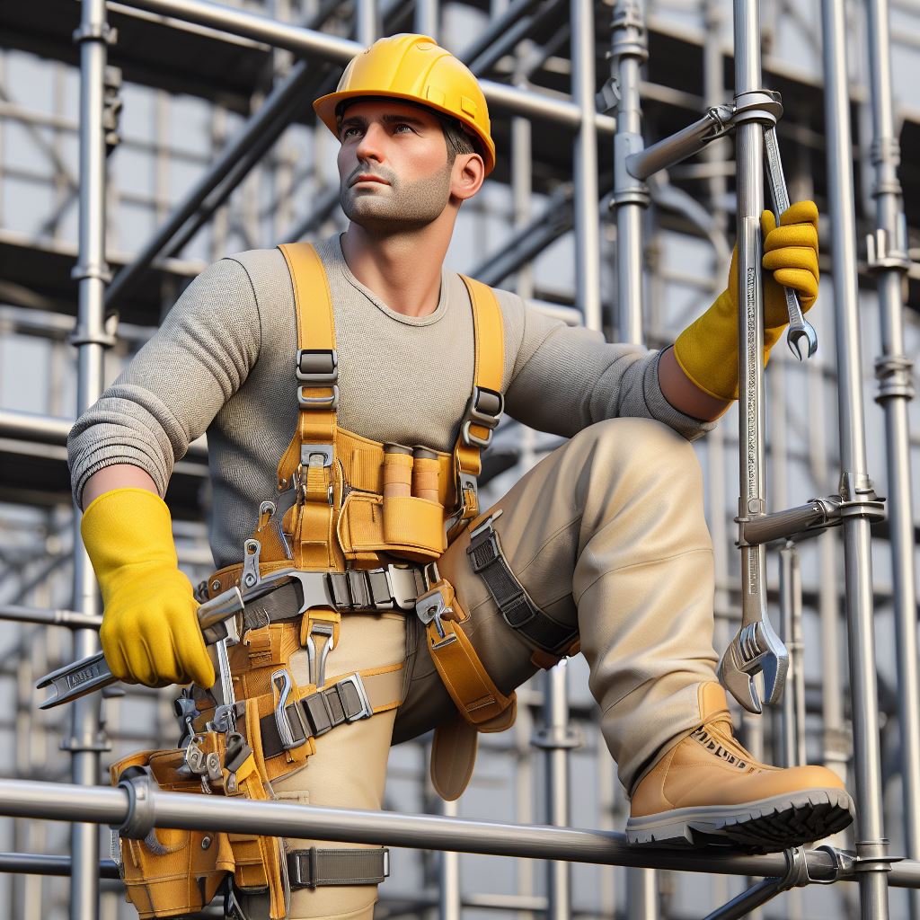 Pessoas trabalhando na indústria e sobre andaime16