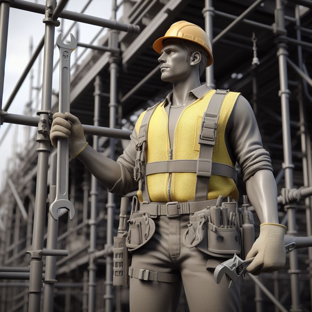 Pessoas trabalhando na indústria e sobre andaime17