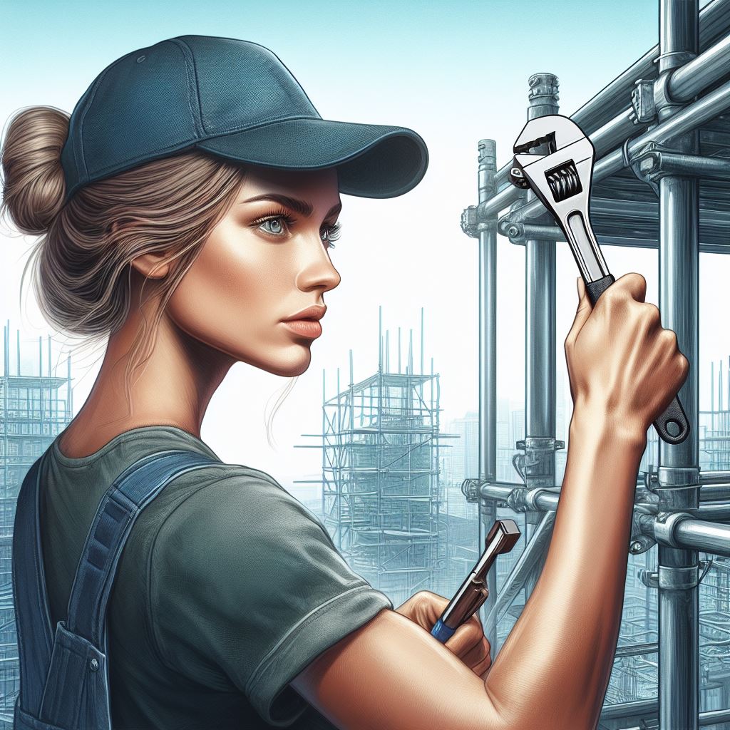 Pessoas trabalhando na indústria e sobre andaime18