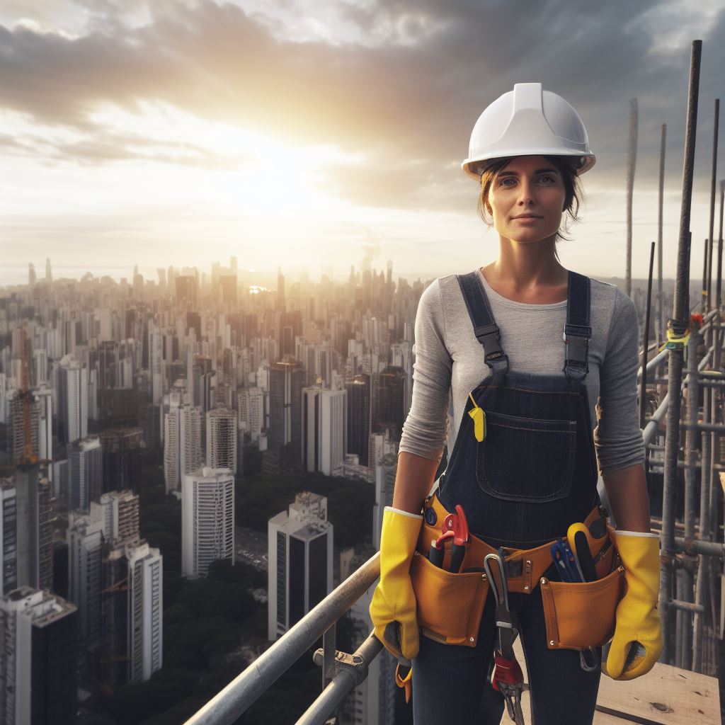 Pessoas trabalhando na indústria e sobre andaime3