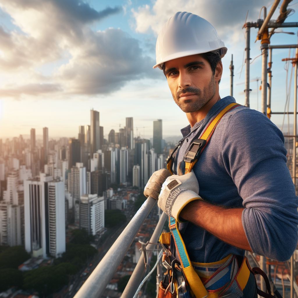 Pessoas trabalhando na indústria e sobre andaime7